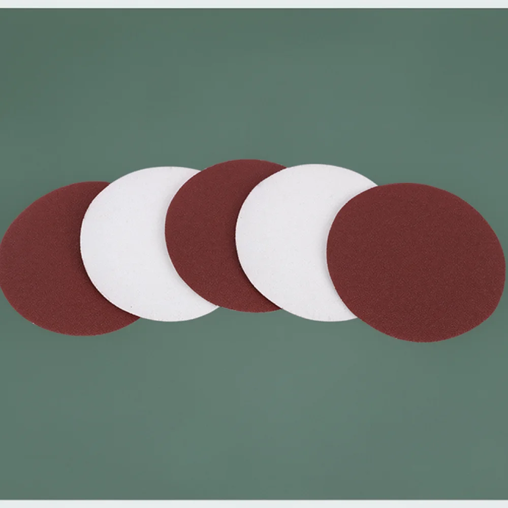 For Leji Flocking Sandpaper Disc Hook Loop Sanding Pad Brown Alumina Abrasive Sheets For Wood Metal Grinding Polishing Finishing
