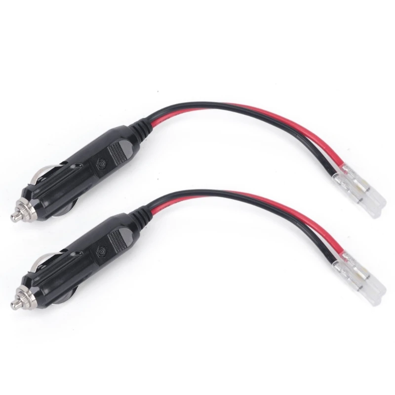 Vehicle Socket Power Cable 12V 24V with LED Light, 16 AWG Wire, and Two Output Wires for Accessory Repair, Service, and R6FB
