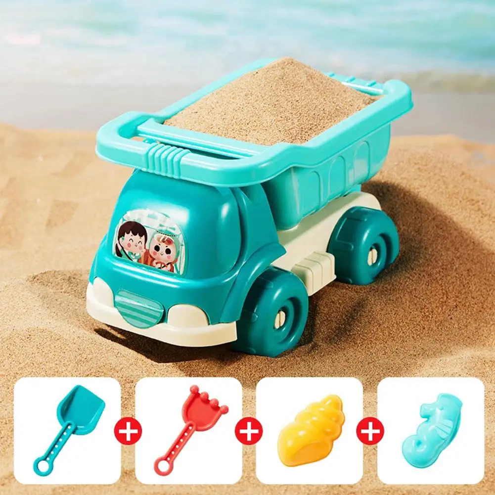 Crianças conjunto de jogo de areia pá de plástico balde temporizador de areia & carros de brinquedo para praia, caixa de areia verão ao ar livre brinquedos de areia para crianças