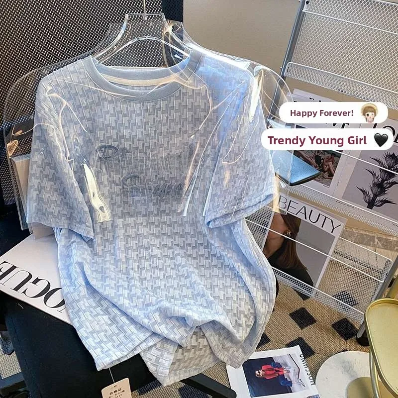 

Кружевная футболка ort Sve, женская летняя новая футболка с вышивкой букв, милый круглый Ne ort Sve, полиэфирное волокно 00%