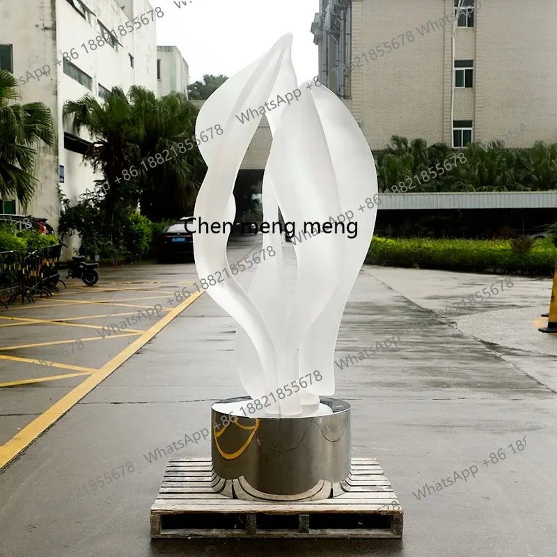 A13 Transparent resin frosted daffodil floor sculpture transparent resin space decorative ornament