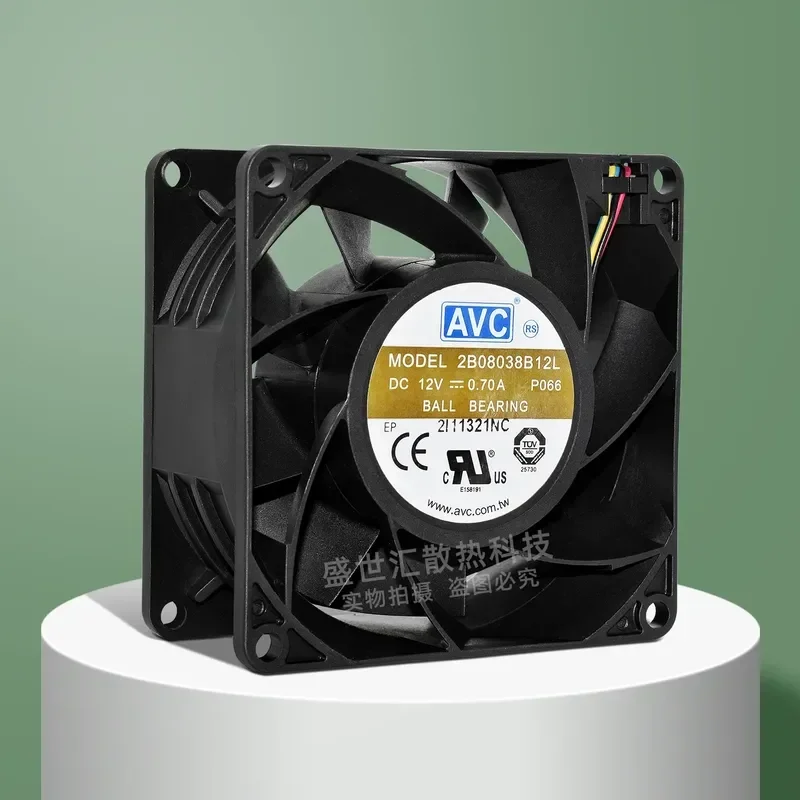 for AVC 2B08038B12L Violent 8038 12V 0.7A Chassis Power Supply Double Ball Bearing PWM Cooling Fan 8CM