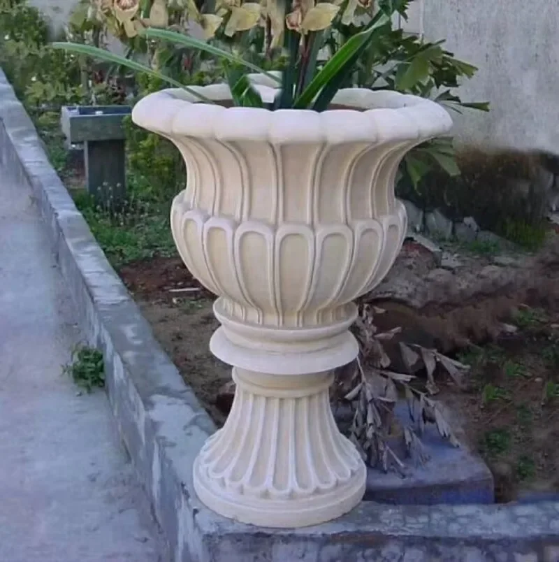 Outdoor high quality decor fiberglass injection molding flower pot moulds silicone concrete cement flower