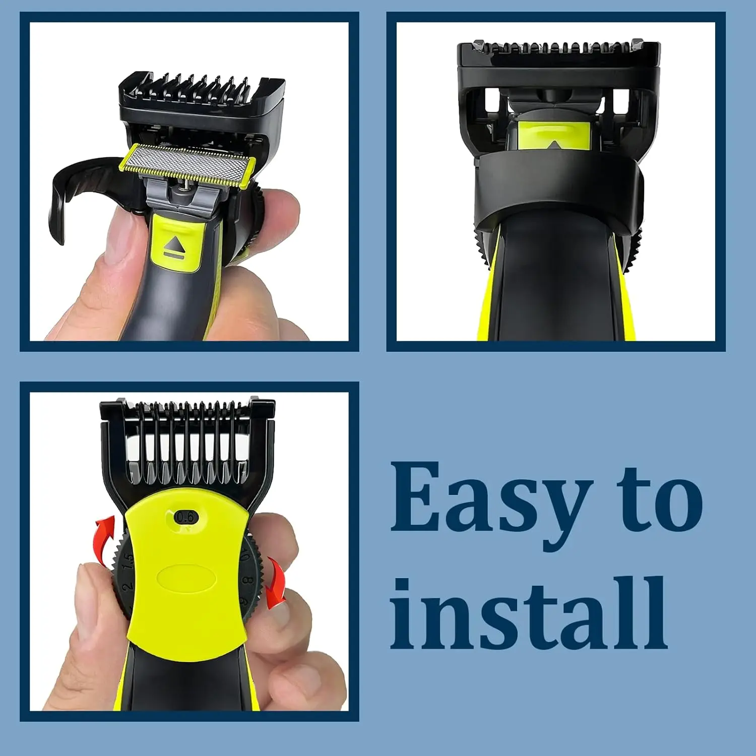 مشط دليل قابل للتعديل بطول 14 من Brangdy مناسب لشفرة واحدة QP2520 QP2530 QP2620 QP2630 QP2724 QP2834 مرفق أداة تهذيب اللحية