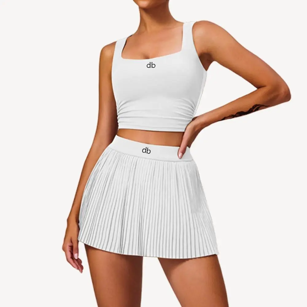 2026 New Model Cloud-Felt Breathable Sports Set for Ladies - Tight-Fitting, Beautiful Back, Waist-Slimming Skirt Yoga Set