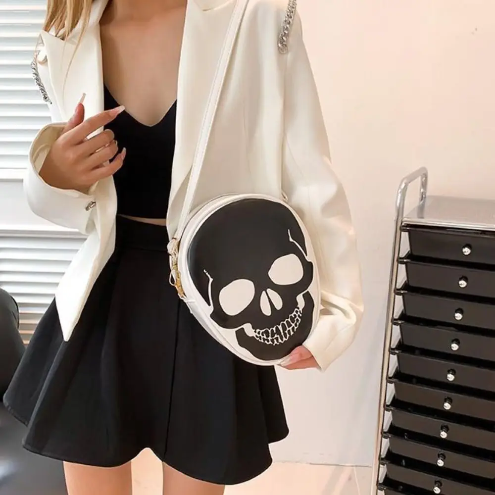 

Портативная креативная сумка через плечо с черепом на Хэллоуин, готический кошелек, сумка через плечо с призраком, новинка, кожаная женская сумка для конфет