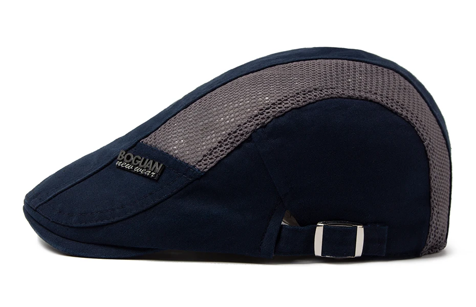 Mesh Cap Baskenmütze Für Männer Mode Brief Label Berets Sommer Baumwolle Atmungsaktive Sonnenblende Frauen Casual Entenschnabel Hut Einstellbar – Detail 15