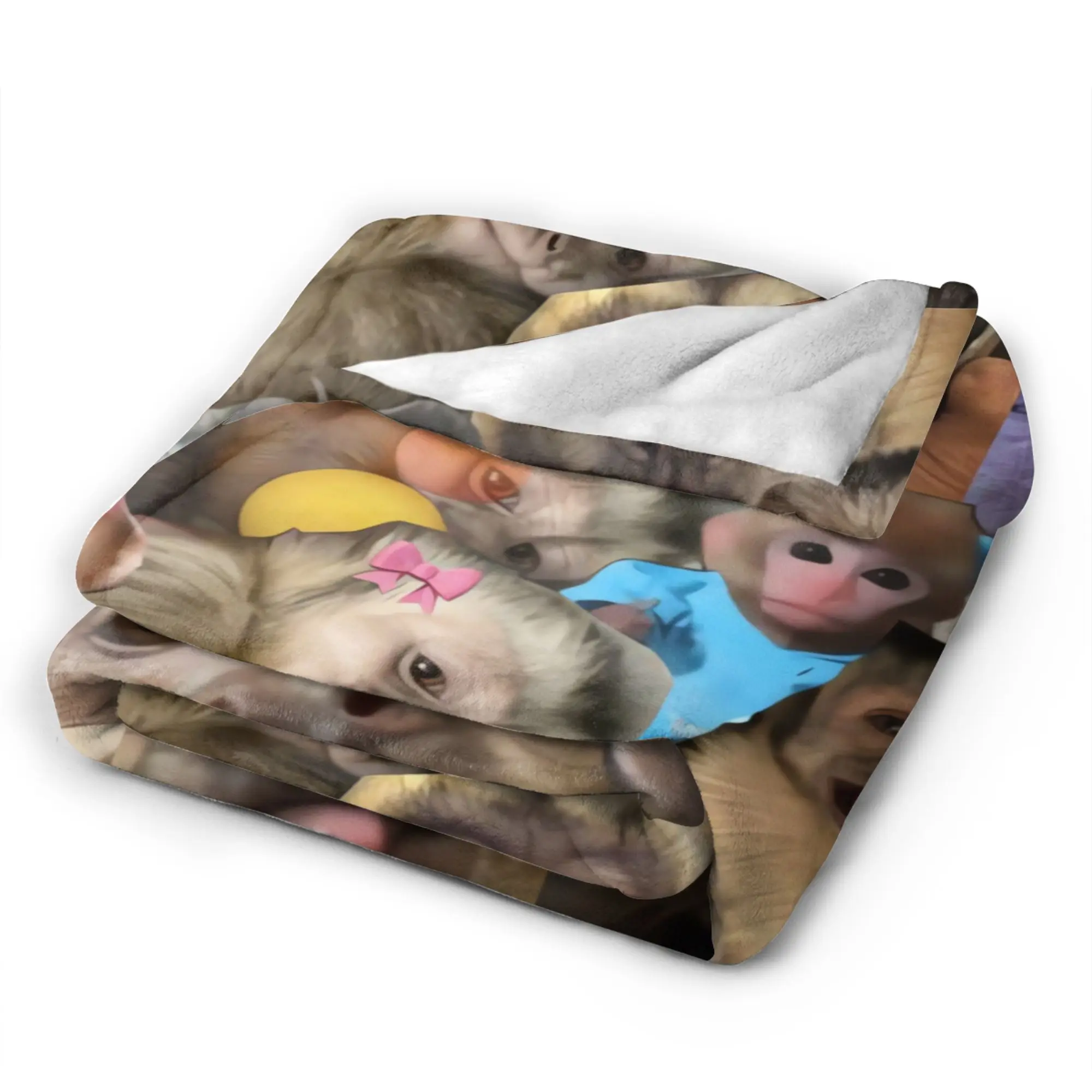 Funny Monkey Print Blanket  Soft Warm Novelty Plush Throw Blanket For Kids Adult Living Room Flannel Bedspread Bed Cover