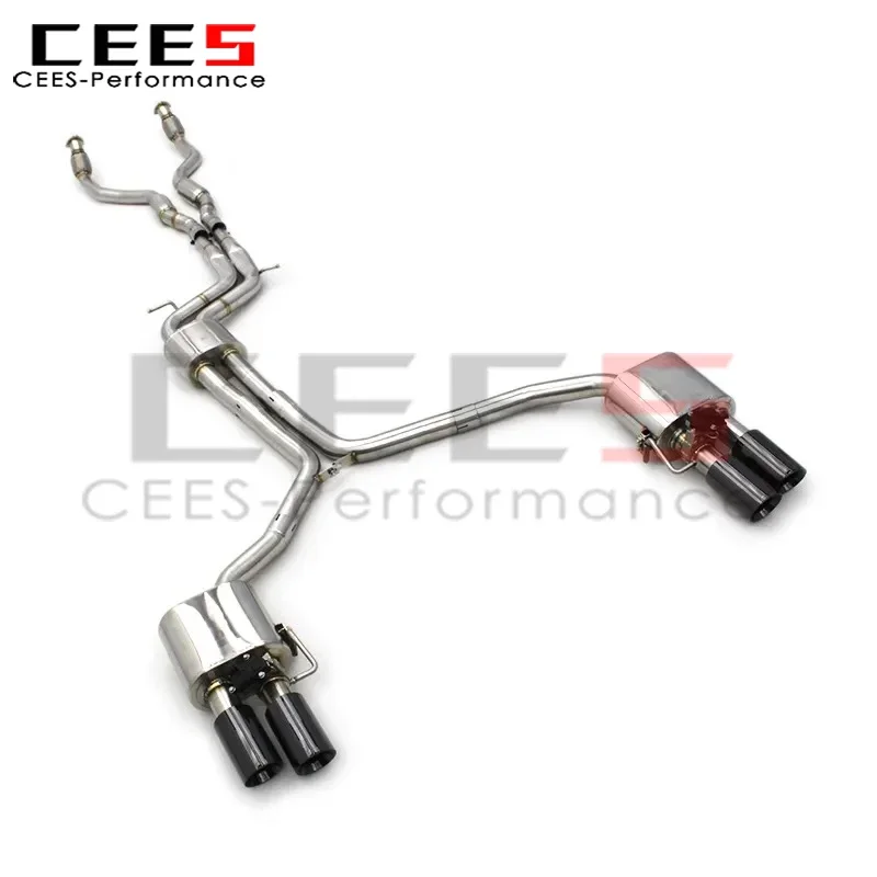 أنابيب عادم cees Catback لأودي S4/S5 B8/B8.5 3.0T 2013-2019 نظام عادم Valvetronic عالي الأداء من الفولاذ المقاوم للصدأ