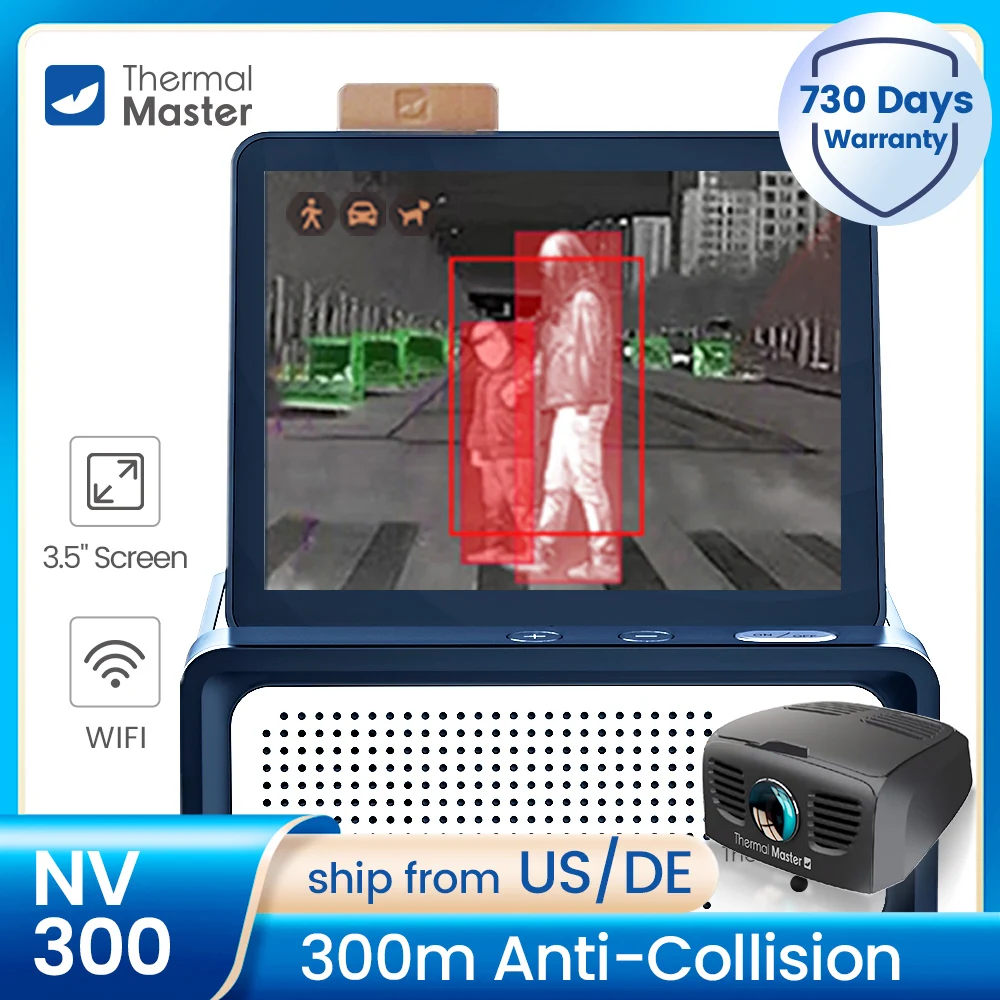 300m Anti-Collision Detect Life Advanced Automotive Dashcam NV300 Car Thermal Camera Night Vision ADAS