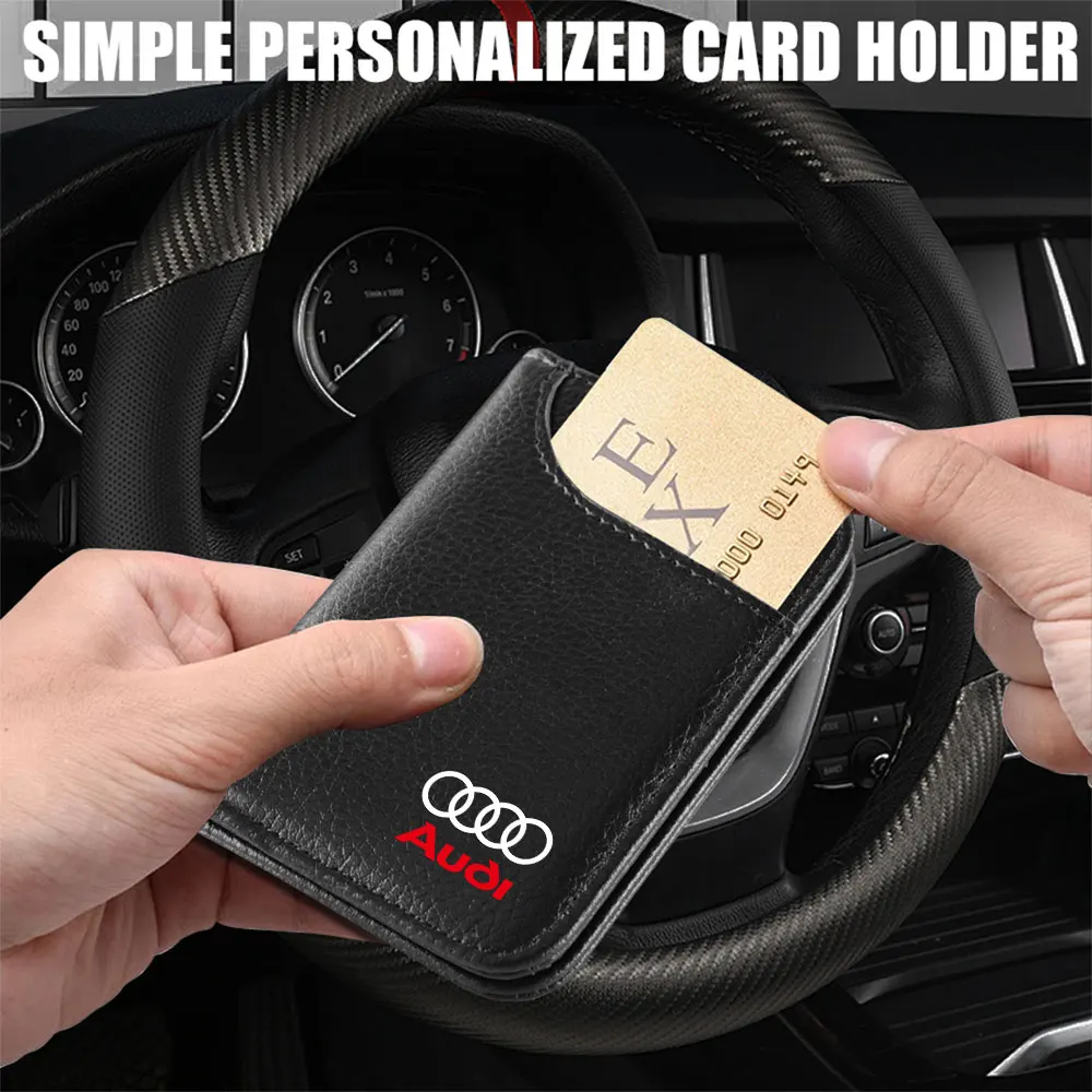 For Audi Sline TT RS S3 S4 S5 S6 S7 A3 A4 S Quattro Q3 Q4 A5 Car Portable Driver License Storage Bag ID Card Holder Wallet Case