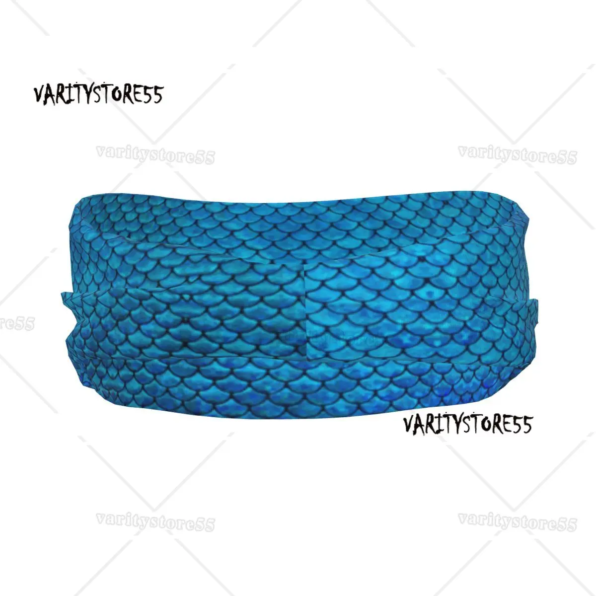Mermaid Scales Print Elastic Hair Band Yoga Headband Makeup Hair Hoop Headwrap view 3