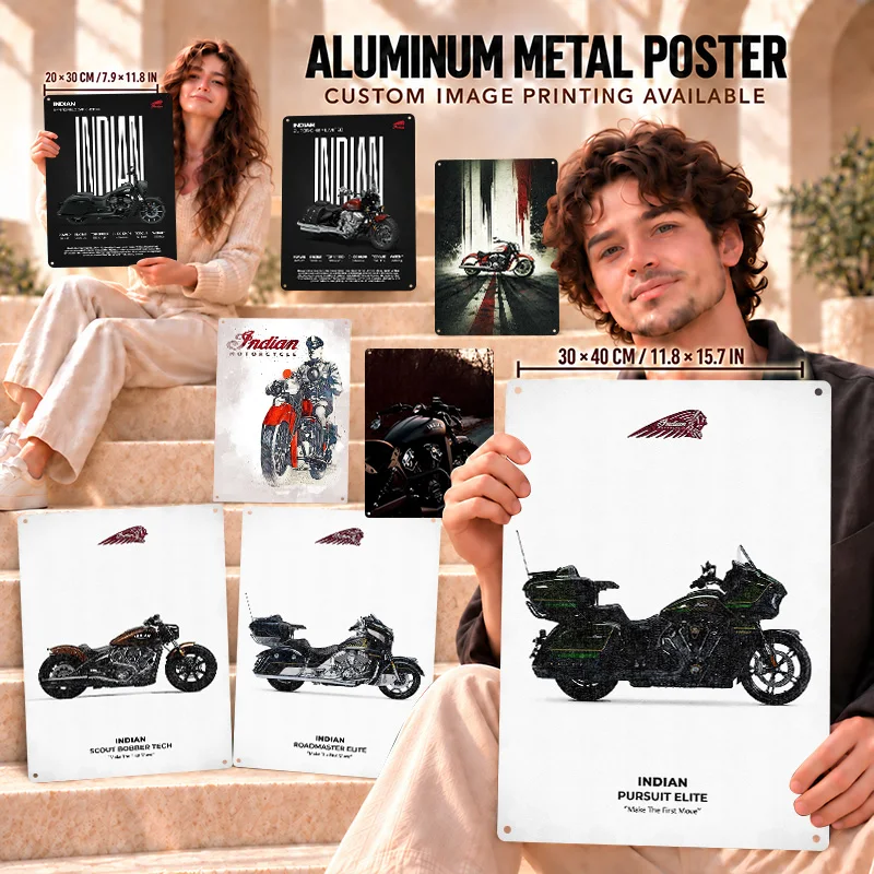 American Cruiser Motorcycle Printed Posters Open Road Spirit Garage Wall Art Customized Aluminum Metal Sign Gift For Speed Fans
