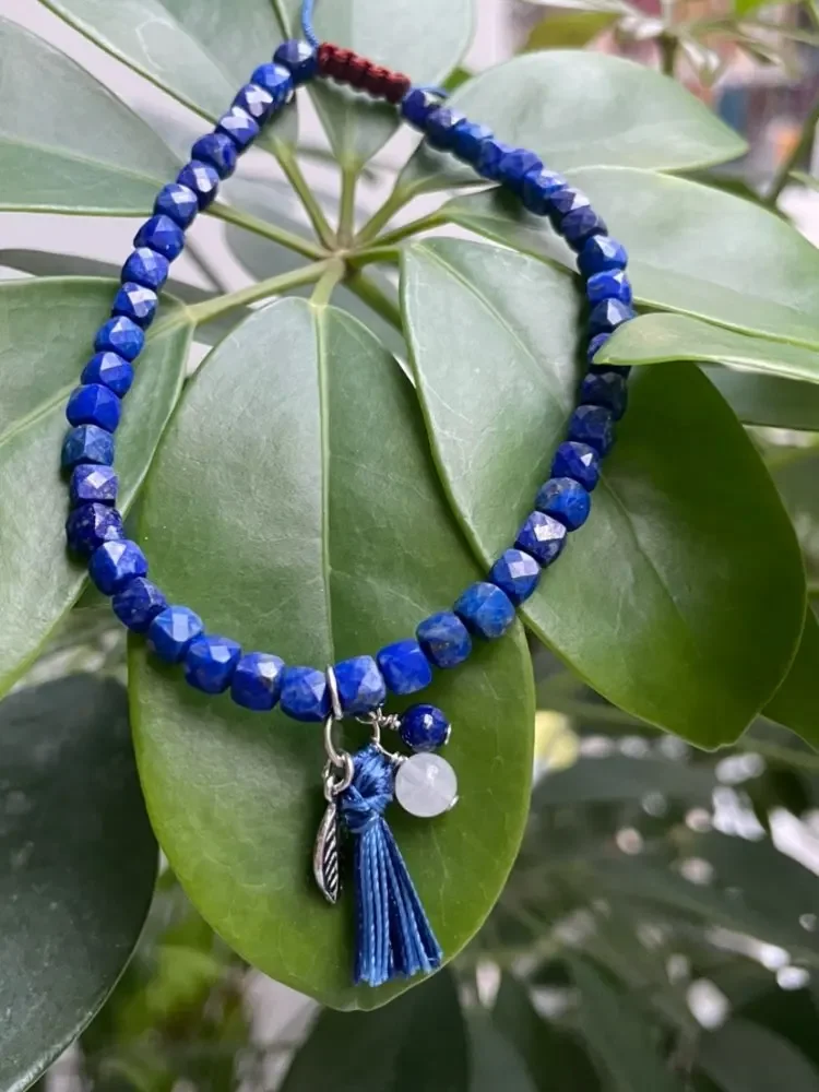 

Lapis bracelet 17+8cm 925 Sterling silver