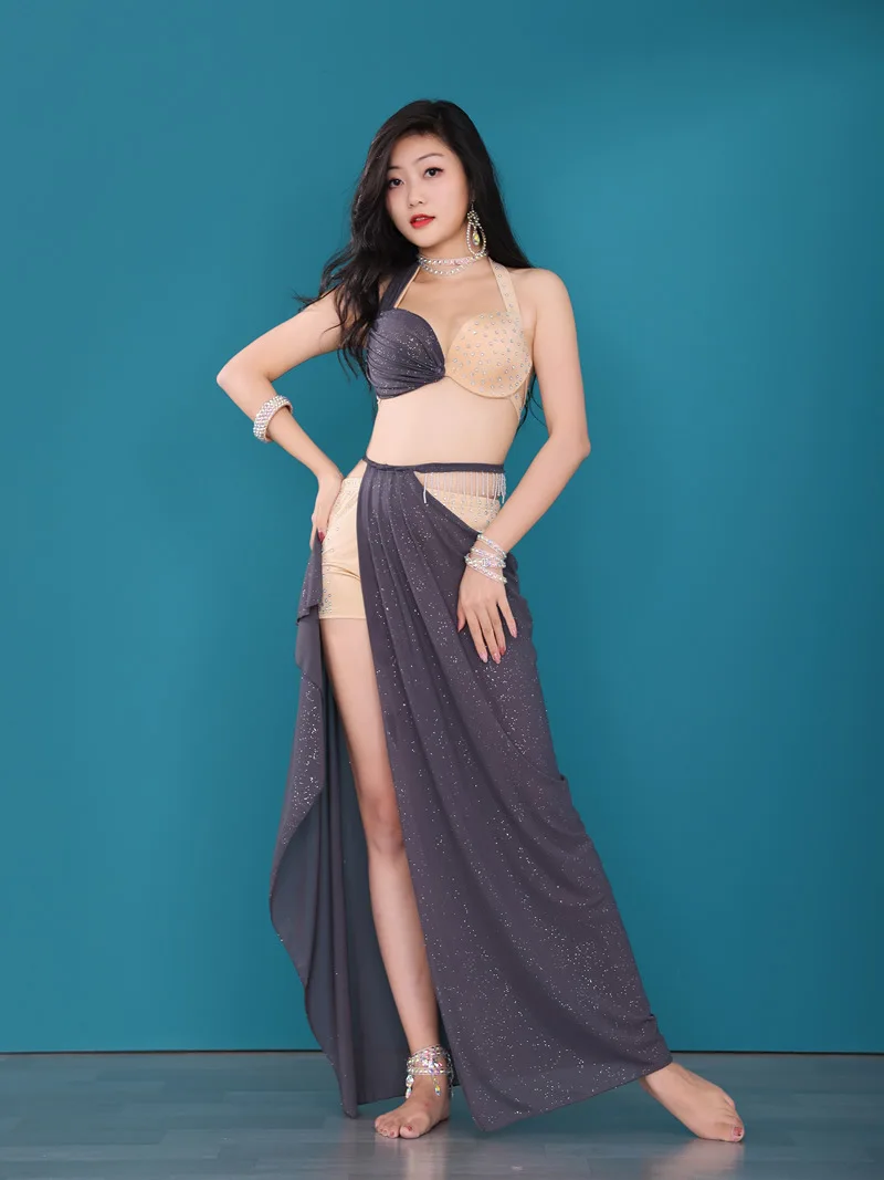 1pcs/lot woman thick sponge padded belly dance bra lady performance dance contrast color bra