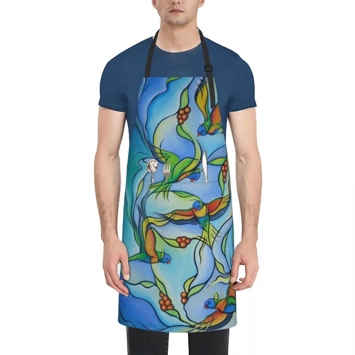 

The Joy of Flight Rainbow Lorikeets Apron Kitchens For Men beauty master Kitchen Things For Home Apron