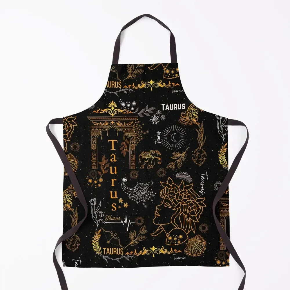 Taurus Zodiac Horoscope Design Apron Kitchen Handle For Women For Cosmetologist Apron