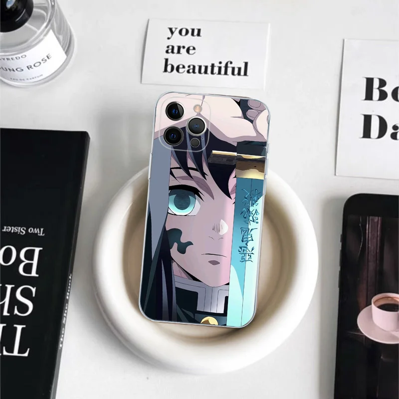 M-Muichiro Tokito Demon Slayer custodia per telefono per iPhone 15 14 11 12 13 Mini Pro XS Max Cover 6 7 8 Plus X XR SE Funda Shell