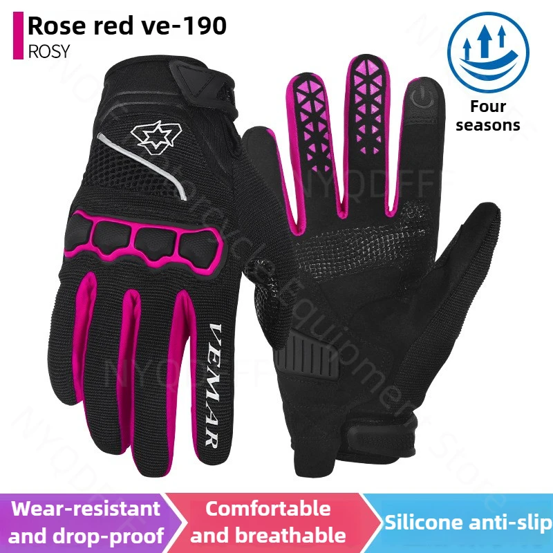 

Touch Screen Riding Gloves All Finger Four Season Motorcycle Road Mountain Bike Long Finger Anti-skid Equipment Gloves