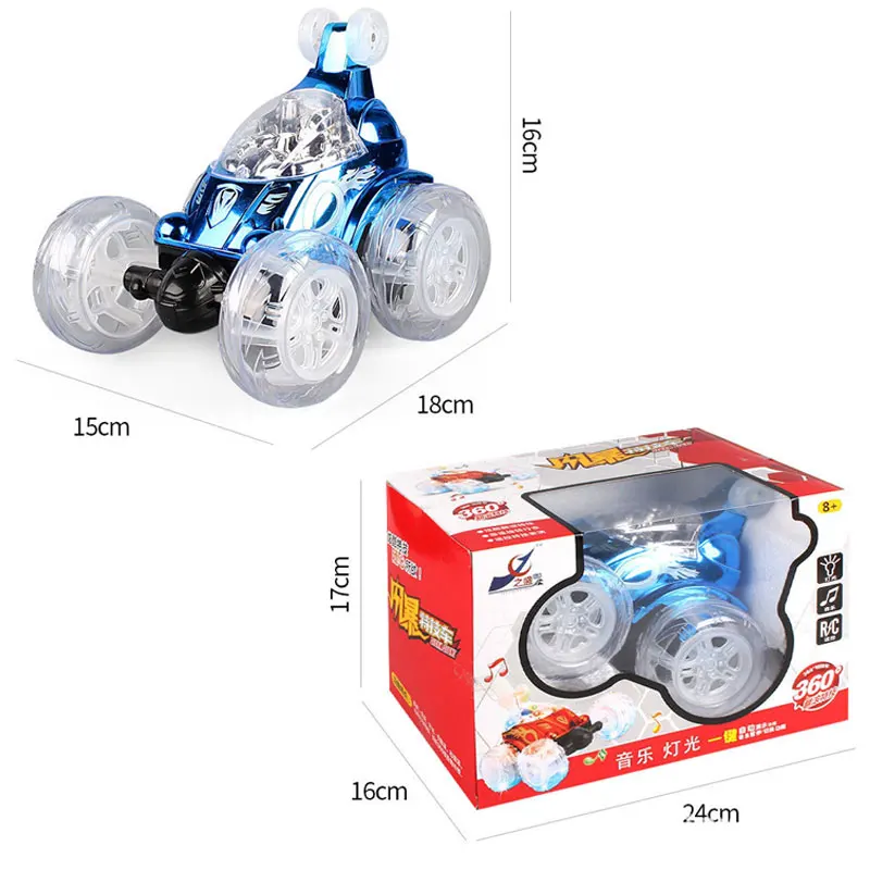 Carro de controle remoto Graffiti Stunt Tipper RC Carros Veículo Electroinc com música leve 360 °   Brinquedo Rolling Dancing 2.4Ghz para presente infantil