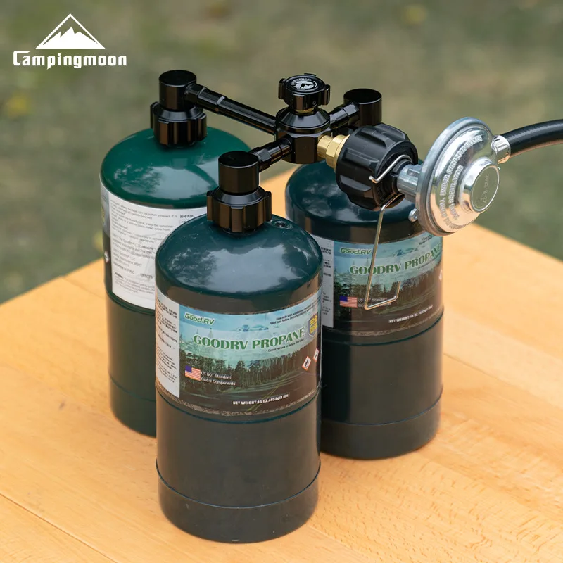 BKZ32-QG Propane 3-to-1 Fuel Adapter (3-Tank Parallel Connection, Single-Valve Control) – Outdoor Camping Stove Accessory