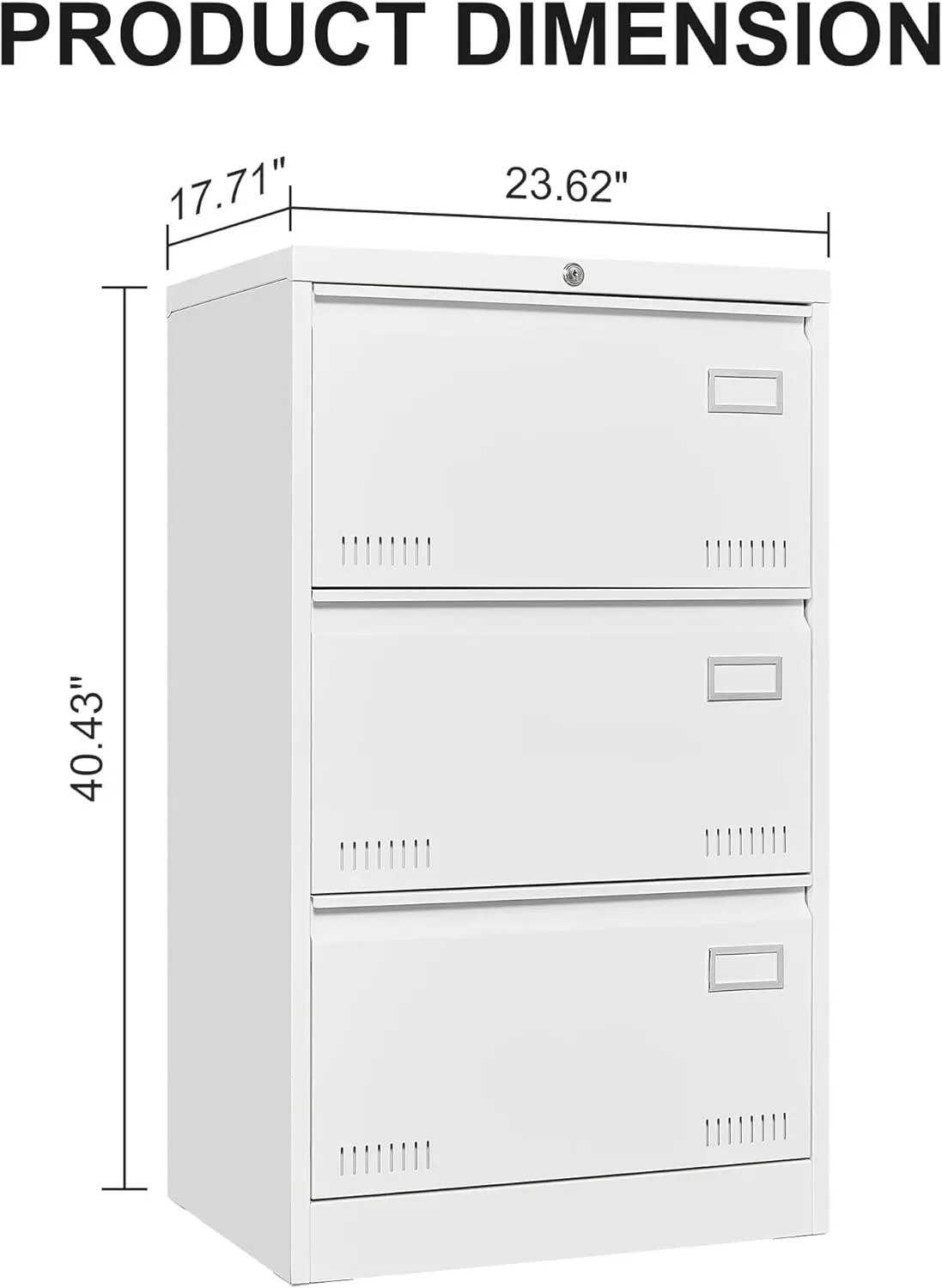 Modern Office File Cabinet,Filing Cabinets With Lock, Cold-Rolled Steel File Cabinets 3 Drawer Locking File Cabinets Office