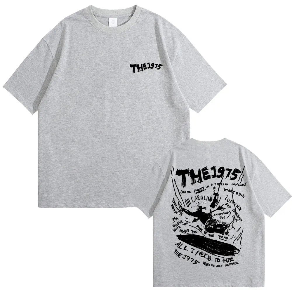 روك باند 1975 عن أنك مضحك في اللغة الأجنبية الجرافيك تي شيرت مطبوع الرجال النساء عادية خمر تي شيرت الصيف