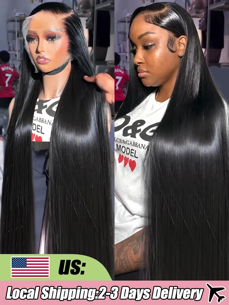 Brazilian 30 40 Inch Bone Straight 13x6 HD Lace Front Human Hair Wigs 250 Density Wear and go Glueless Wig 360 Lace Frontal Wig