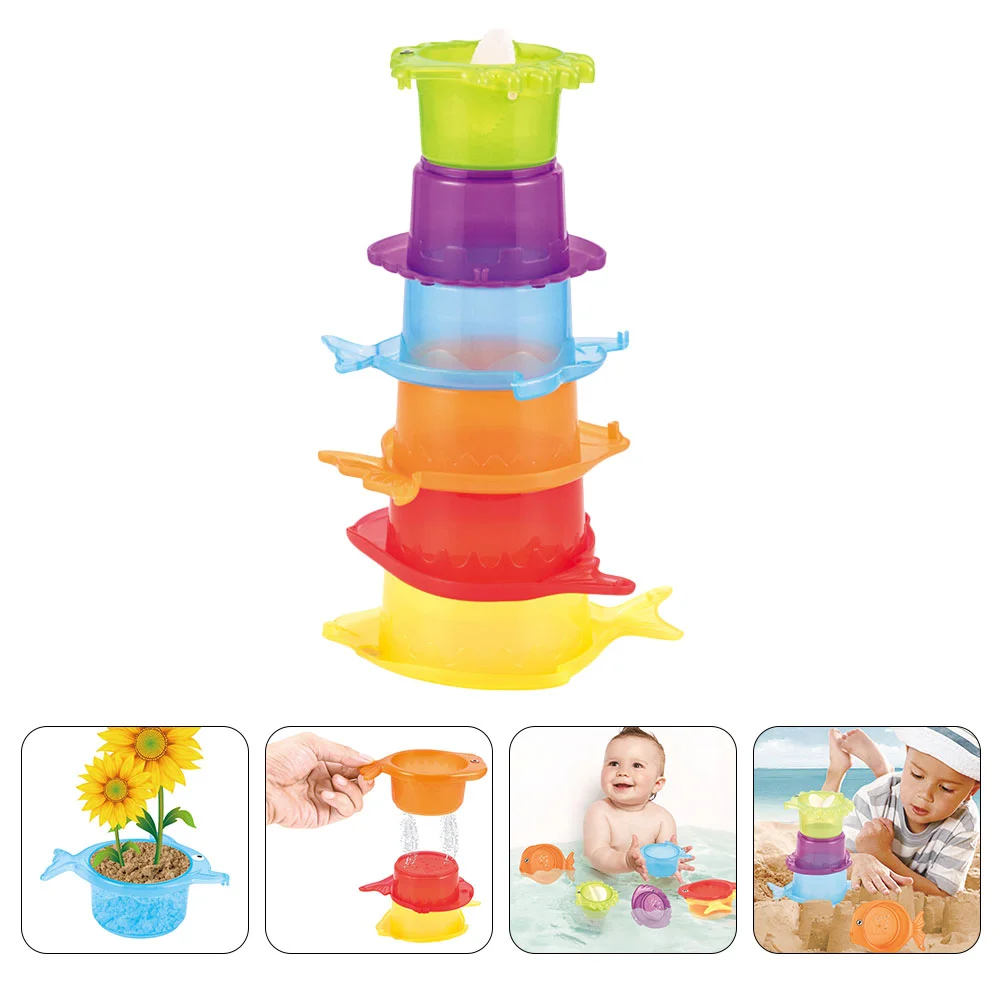 Stacking Cups Cartoon Beach Toy Baby Bathing Plaything Lovely Toys Children Educational Sand