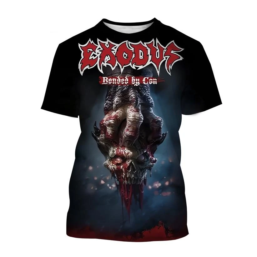 Summer Exodus T-Shirts Rock Band 3D Printed Streetwear Men Women Fashion Oversized Short Sleeve T Shirt Kids Tees Tops Clothing