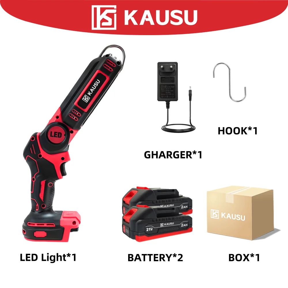 Cordless Work Light Lithium Battery 3 Beads LED Flashlight Portable 90° Foldable Spotlights With Hook For Makita 18v Battery