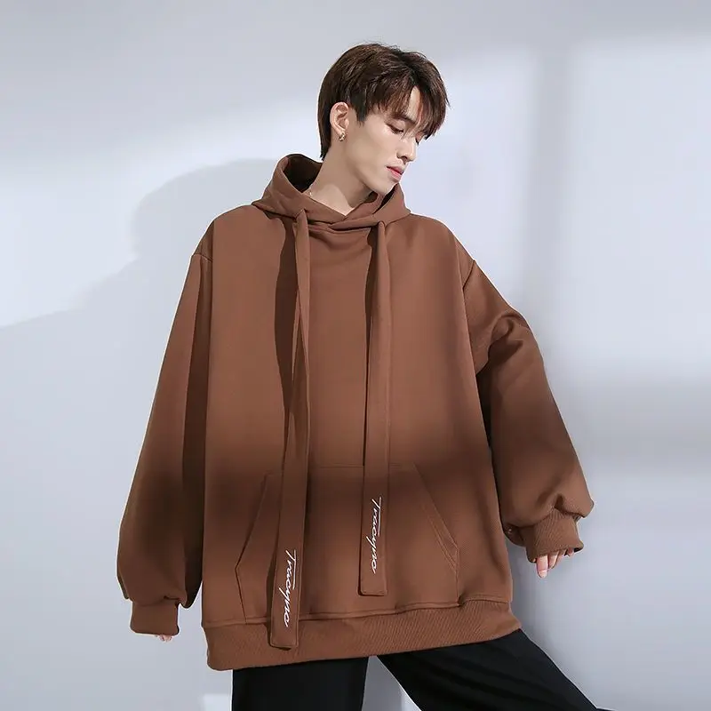 Men's Hoodie 2026 Fall Embroidered Letter Pullover Streetwear Casual Spring Autumn Hooded Sweatshirt Trendy Tops