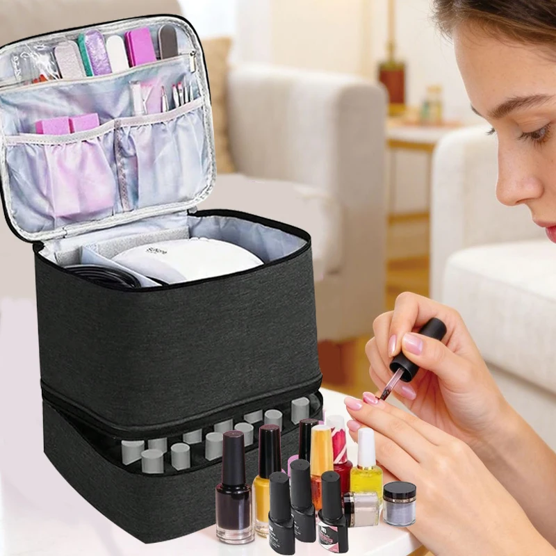 

Сумка для хранения лаков для ногтей на 30 слотов, портативный органайзер для эфирных масел, косметичка, держатель для инструментов для маникюра, дорожный набор для путешествий