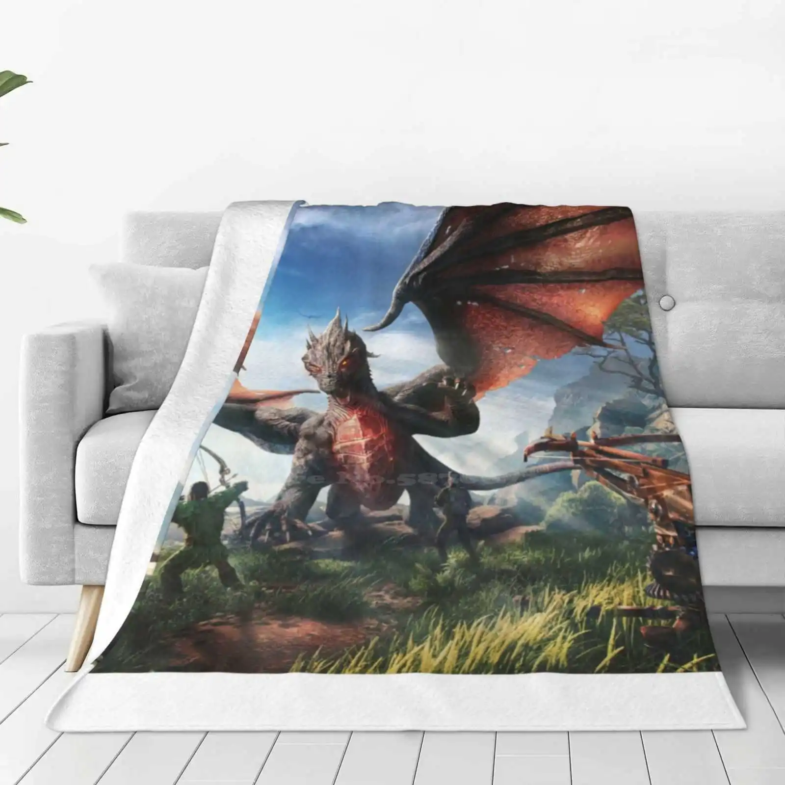 Ark Survival Evolved New Selling Custom Print Flannel Soft Blanket Ark Steam Epic Game Dinosaurs Merchandising Children Dragon