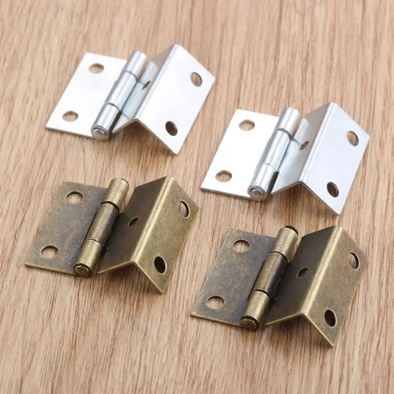 4 Pcs 25*15*12mm Cabinet Door Luggage Furniture Decoration Hinge Jewelry Wood Boxes Vintage Chinese Zinc Alloy Hinge with Screws