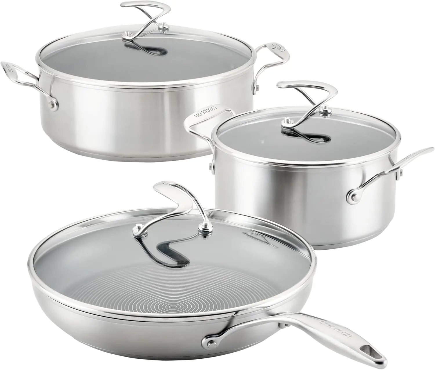 Stainless Steel Induction Cookware Set With Steelshield Hybrid Stainless And Nonstick Technology, 6 Piece - Stainless Steel