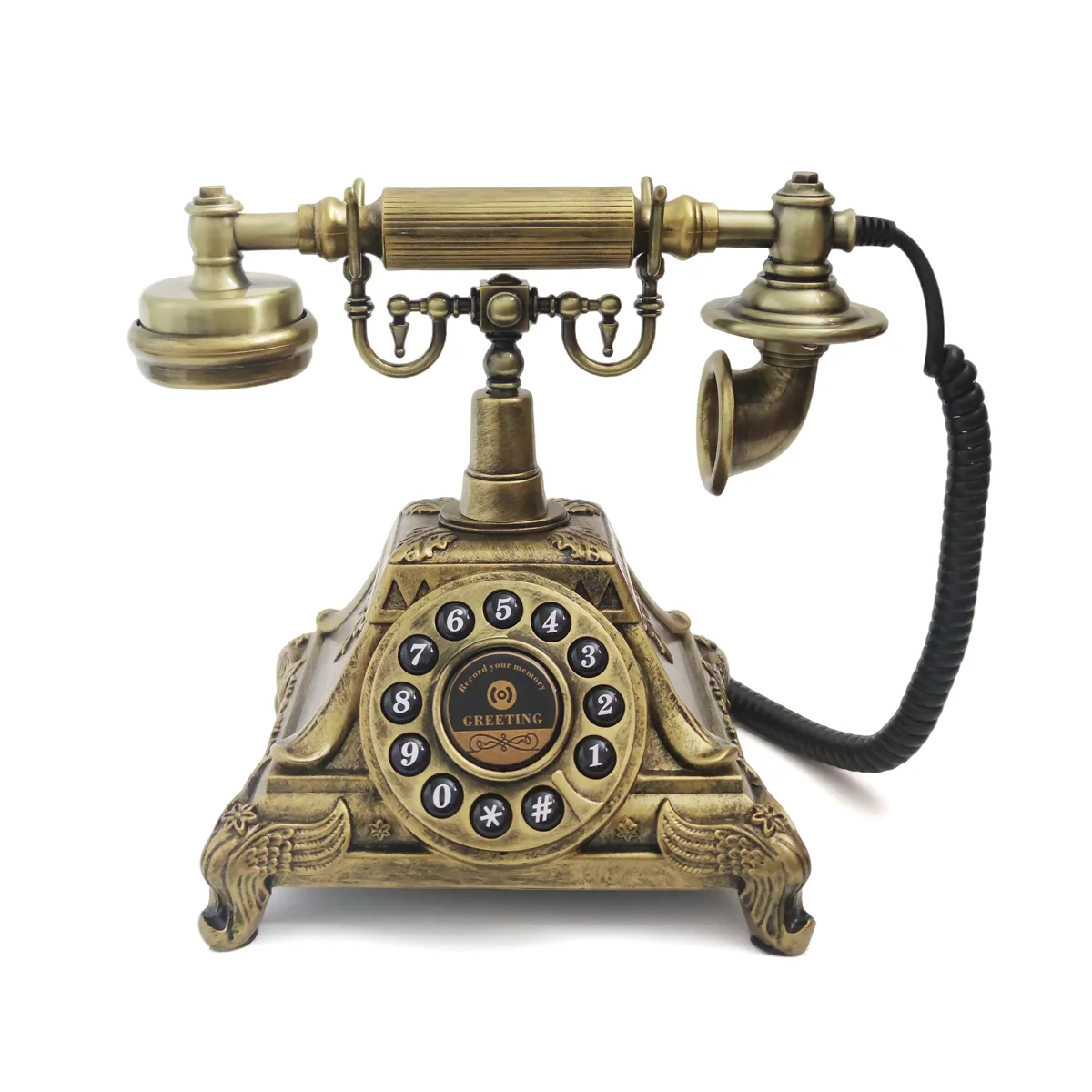 Voice Guest Book Phone Audiolibro Guestbook Wedding Classic Styl Retro Telephone for Wedding Retirement Graduation Birthday Part