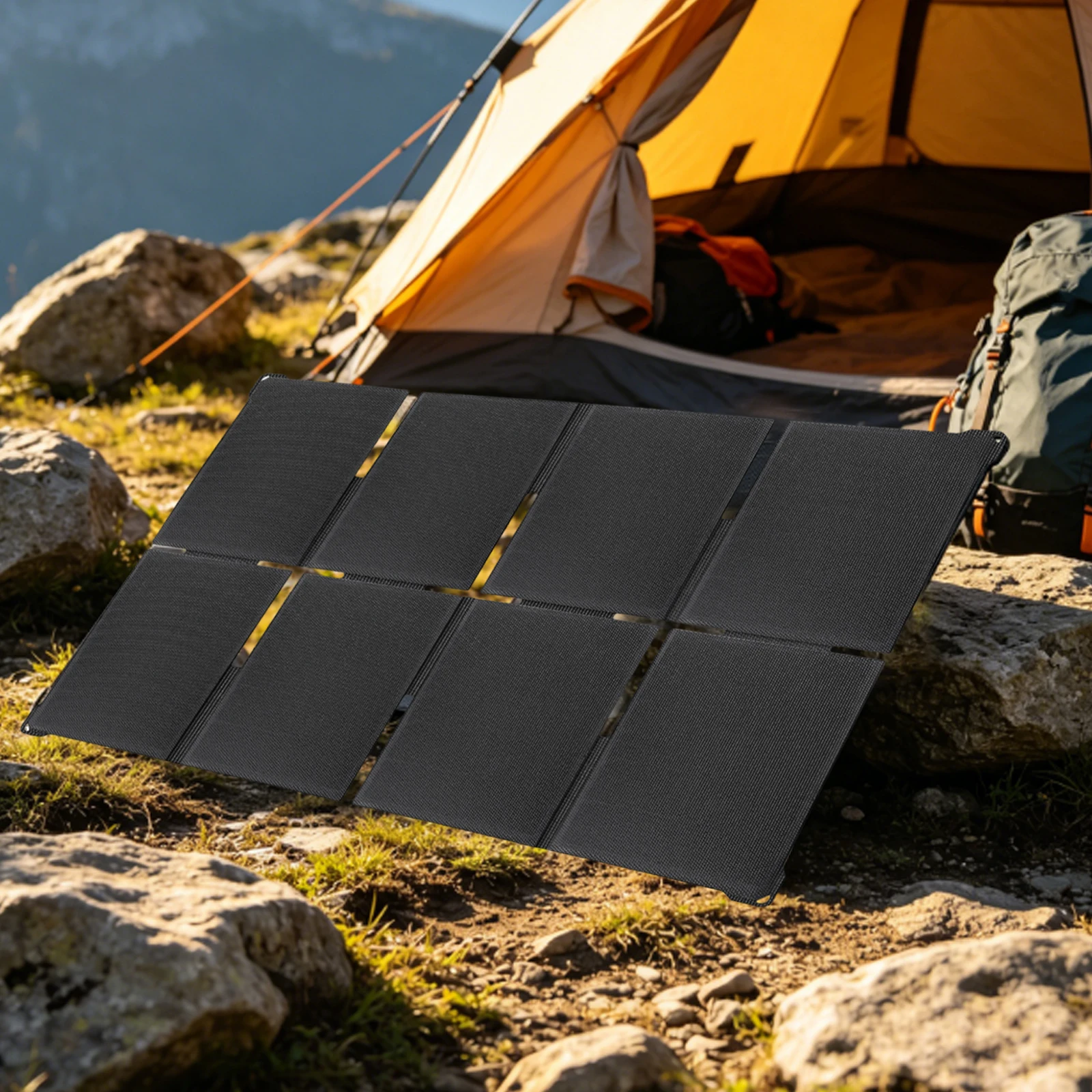 80W Solar Battery Charger 5V/12V/20V High Efficiency with USB-A/Type-C/DC Outputs for Outdoor RV Camping Off Grid Emergency
