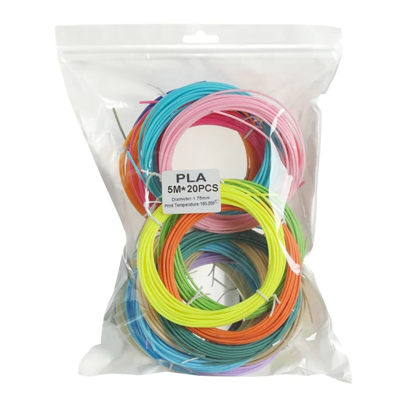 20Pcs/Pack 1.75mm Color 3D Pen Filament, 20 Color Good Heat Melt Perfectly DIY