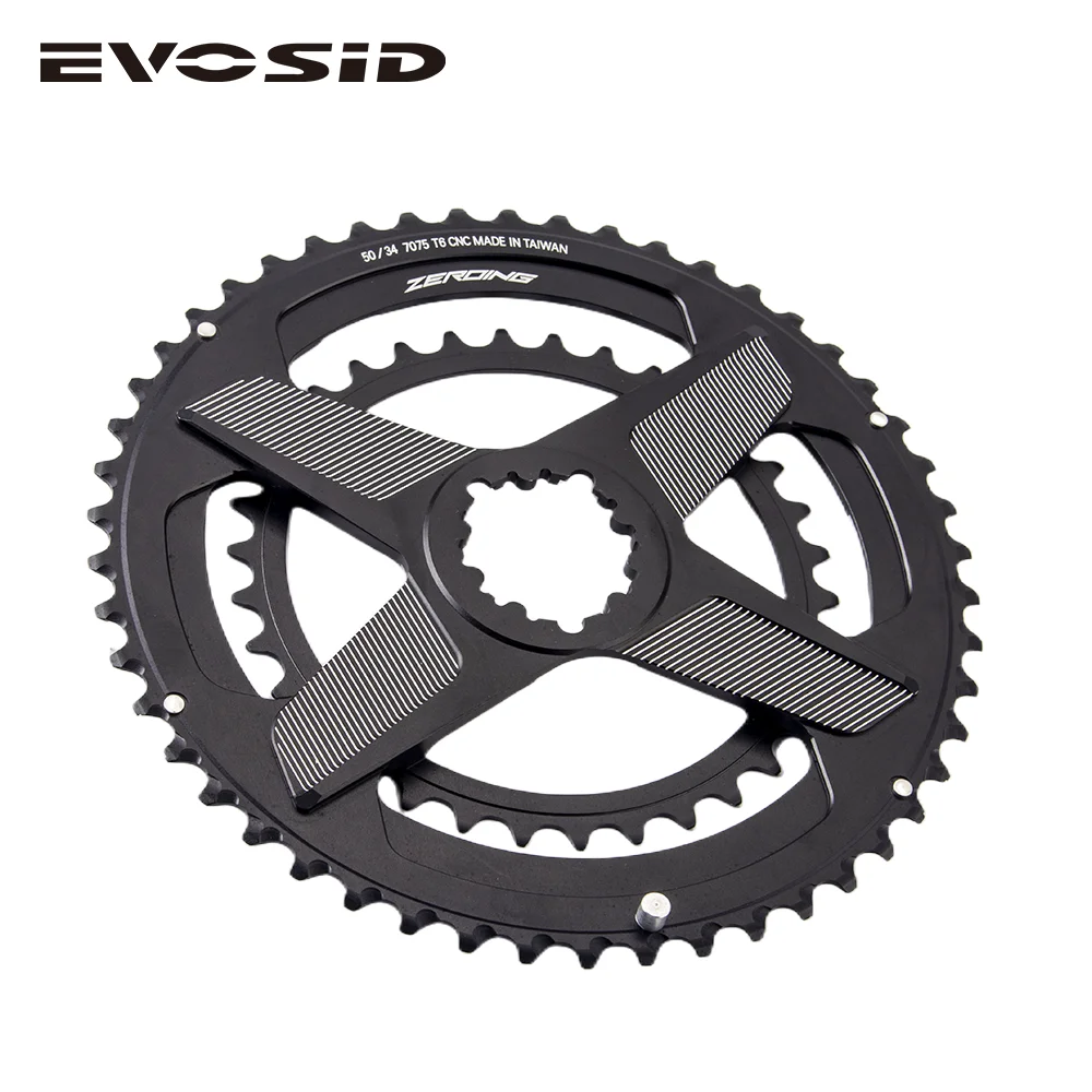 EVOSID Ultralight Road Bike Crankset Double Chainwheel 50-34T/52-36T/53-39T Hollow Tech Crank 170mm Folding Bike Crankset