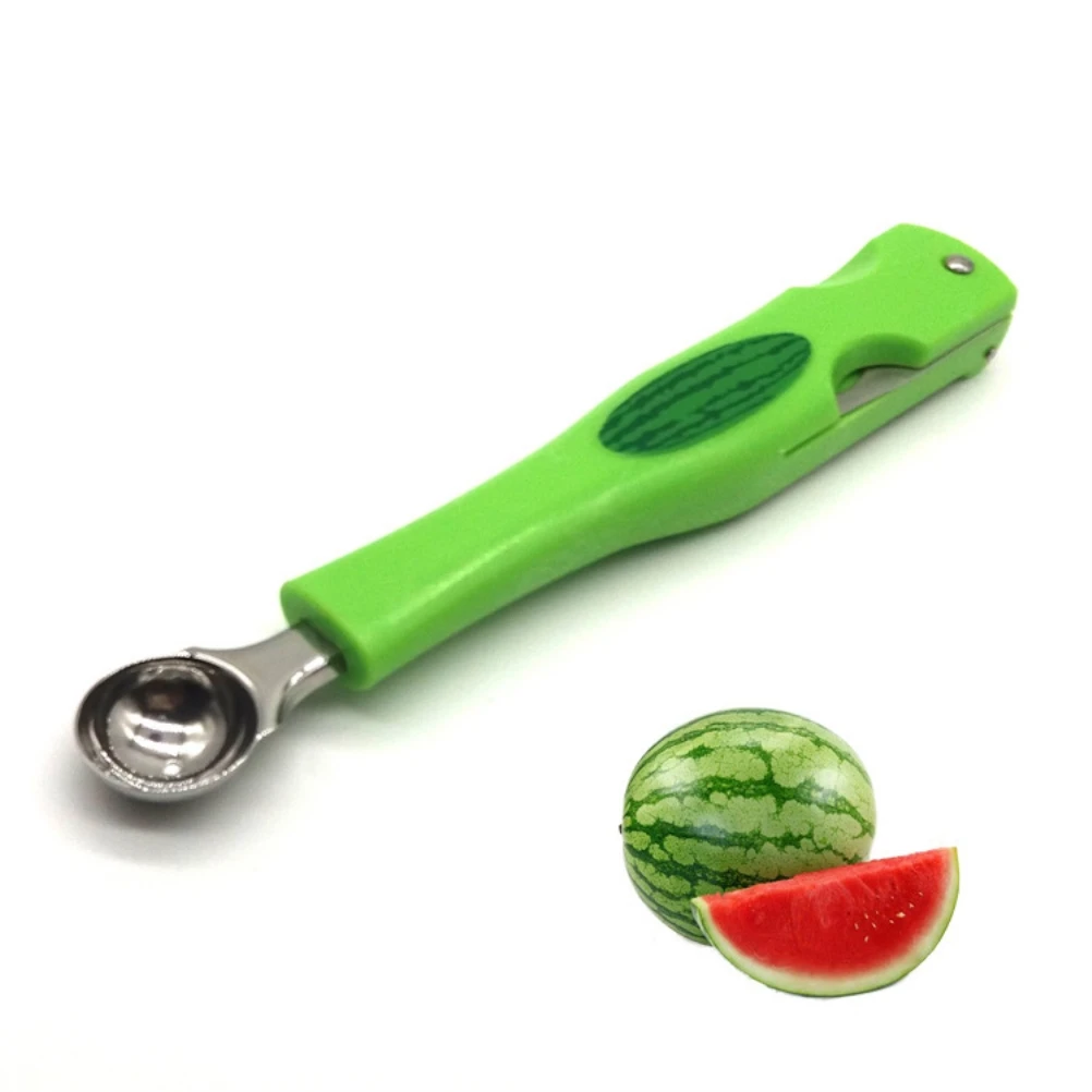 Melon Baller Scoop Fork Cutter Multifunctional Stainless Steel Fruit Scooper Watermelon Baller Scoop Carving Cutter