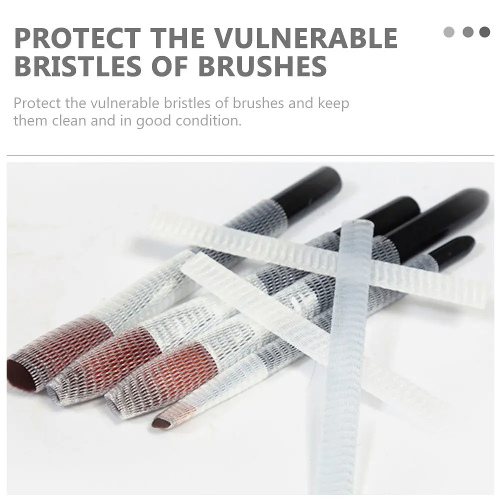 100 個メイクブラシメッシュカバー拡張可能な保護カバーメイクブラシプロテクターメッシュネット乾燥保管用