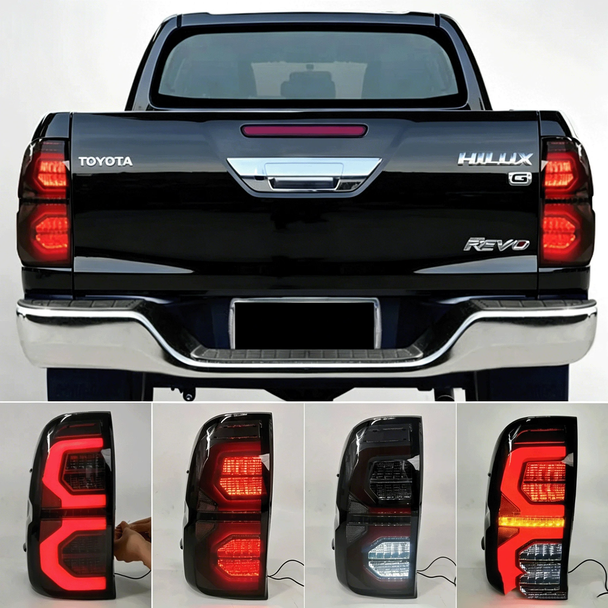 Rear Lights Tail Lamp For TOYOTA Hilux Revo Rocco 2015 2016 2017 2018 2019 2020 2021 2022 2023 Tail Light Dynamic Turn Signal