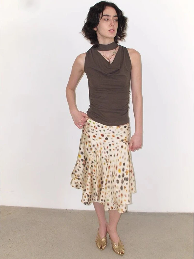 Psychedelic Dot Summer Skirt For Women Designer Layered A Line Knee Length Ladies Skirt 2026 Fashion Trends