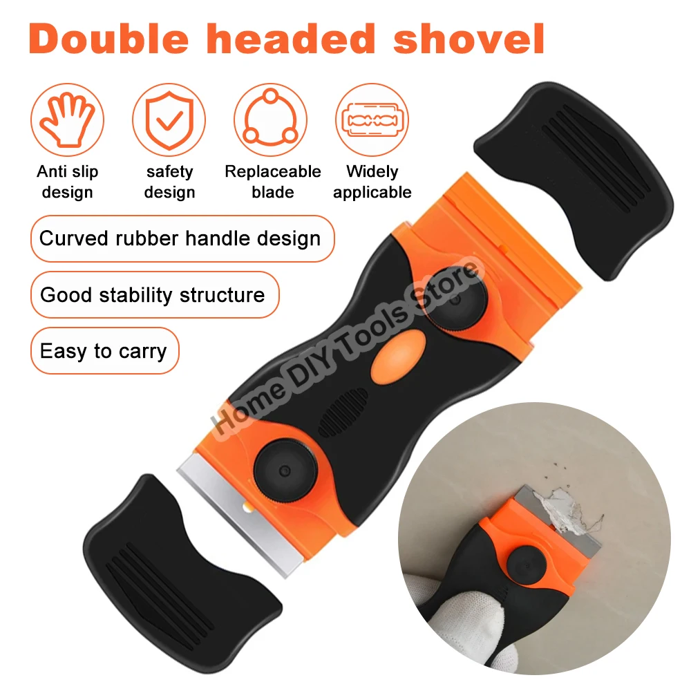 Double-sided Scraper Clean Glasses Scraper Tool Window Cleaning Car Wrap Glass Ceramic Glue De-icing Kitchen Household Window