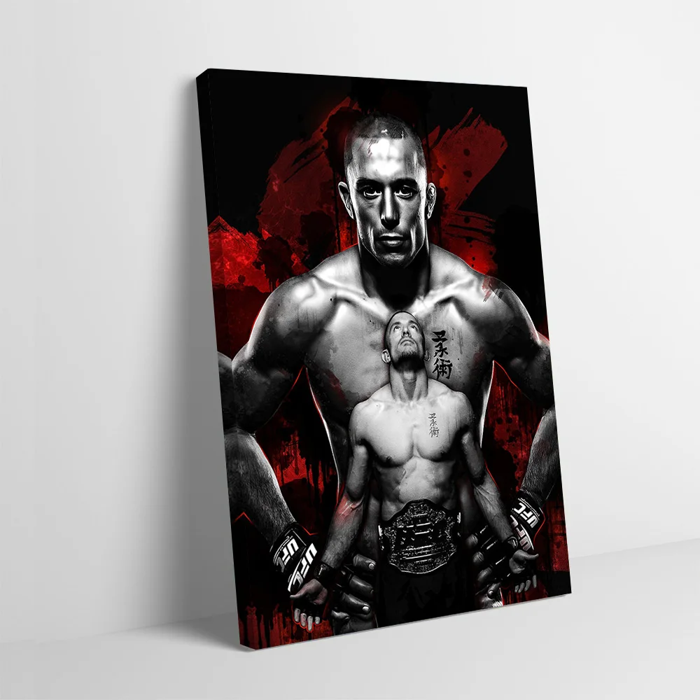 Georges St-Pierre Boxer Fighter Portrait Printing Poster Custom Pictures Wall Art Canvas Painting Gift for Luxury Decoration