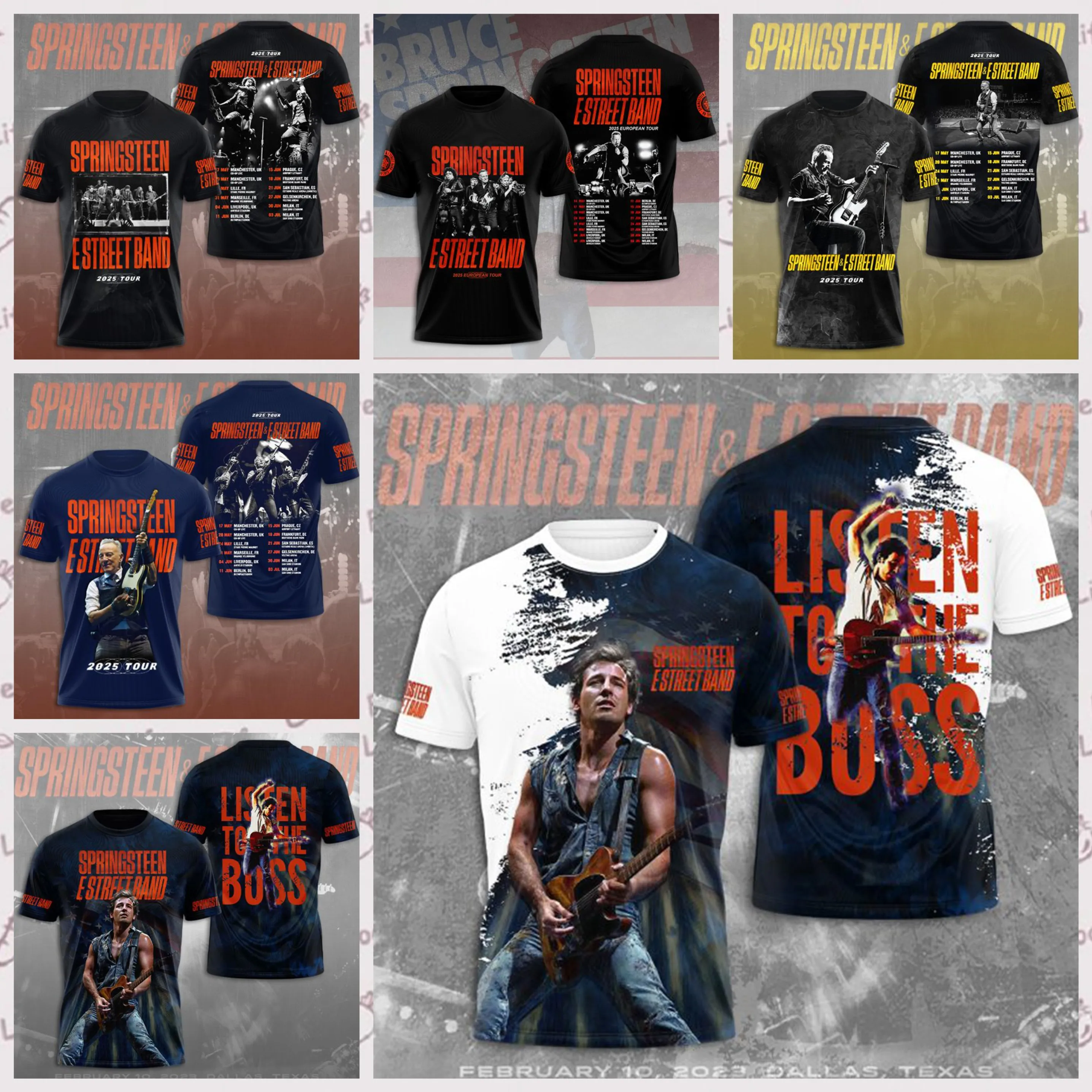 Popular Classic Bruce Springsteen Rock T-Shirt 3D Print Men/Women Hip Hop Trend Short Sleeve T shirt Oversized Streetwear Top