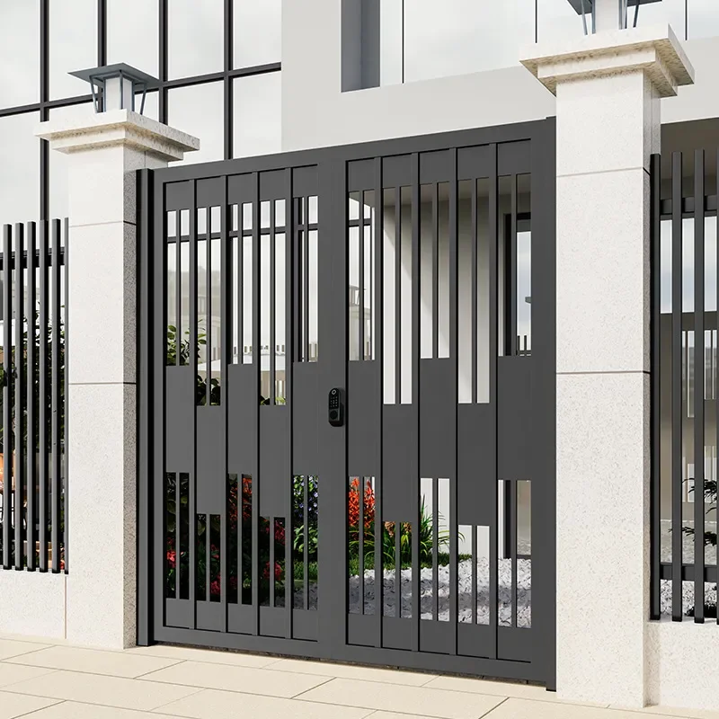 for Iron Art Stainless Steel Entry Door Single Double Anti-theft Security Gate for Residential Garden Self-built House