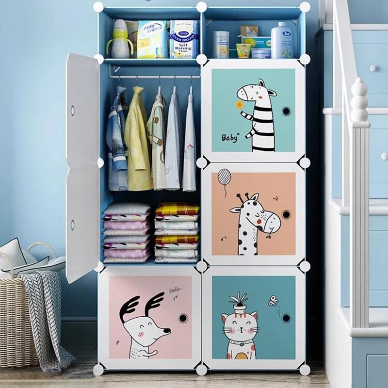 خزانة أطفال بلاستيكية أقسام ملابس أطفال منظم غرفة النوم أرفف مكعبة خزانة أثاث منزلي صغير حديث من Guarda Roupa #2