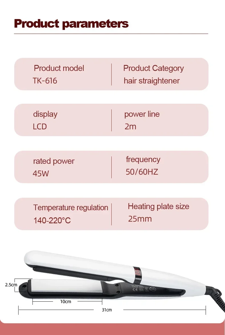 High quality Hair Straightener Curling Iron Dual-purpose Does Not Hurt Hair and Straightens Hair with A Straight Clip 6